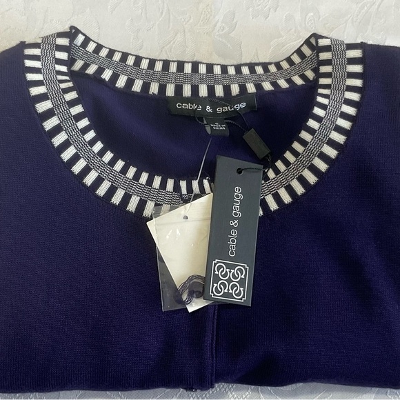 New With Tags Cable and Gauge Cardigan Sweater Size Small Button Front Blue - Picture 11 of 11